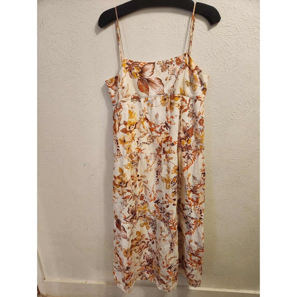 Bardot Dress Womens US‎ 6 Cream Floral Cotton Midi Sundress Feminine Cottage